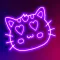 Neon Kitty Glowing Stickers
