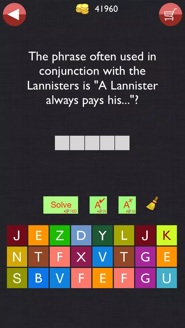 Trivia Quiz - For Throne Game Fans Guess the right word Screenshots
