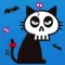 Skull Cat Halloween Sticker