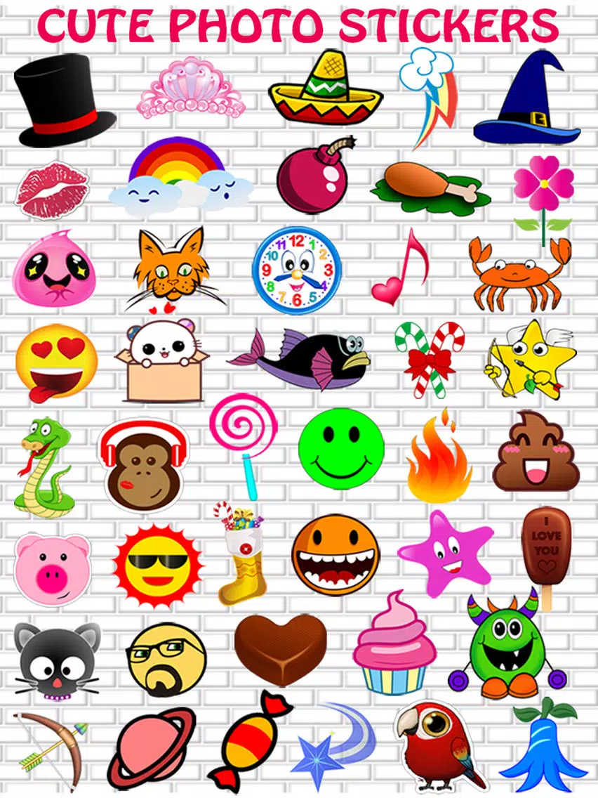 Cute Photo Sticker Creator - Selfie Picture Booth with Cool Stickers & Collage Frames Editor iPad Screenshots