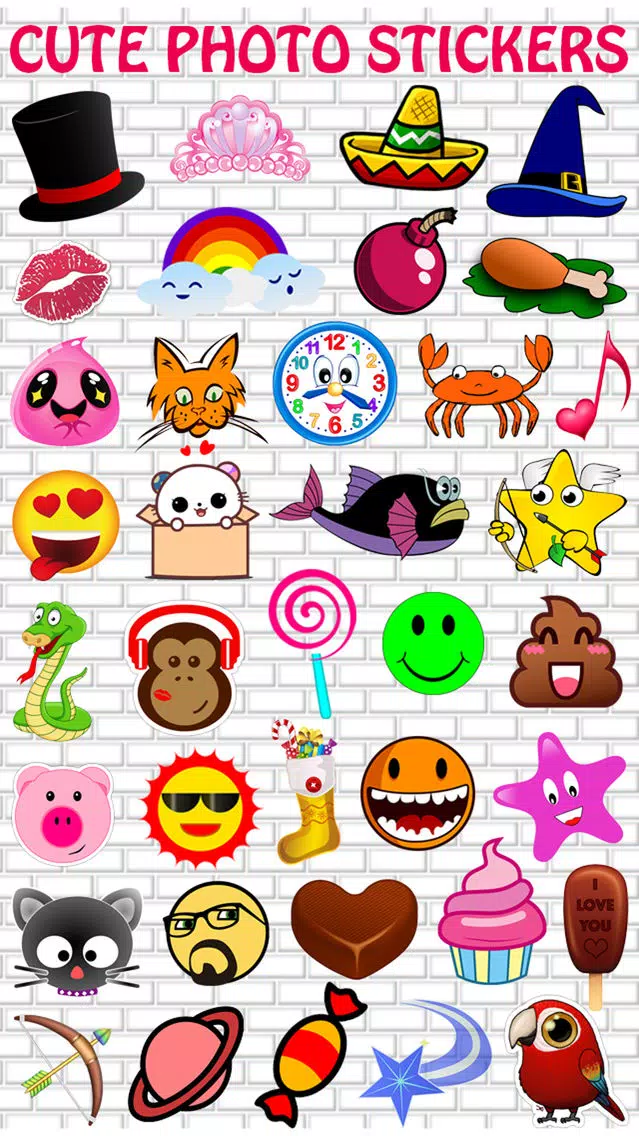 Cute Photo Sticker Creator - Selfie Picture Booth with Cool Stickers & Collage Frames Editor Screenshots