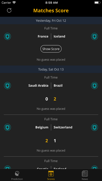 Predict Score - Soccer Matches Screenshots