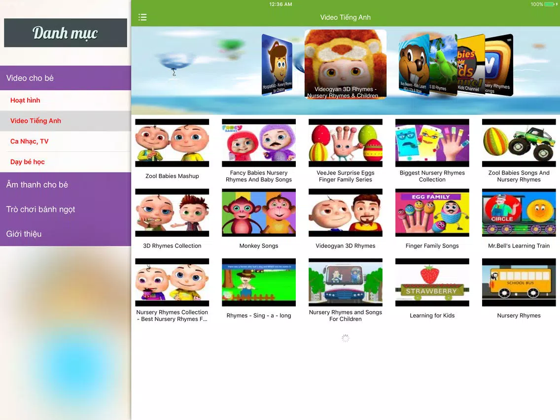 Video của bé, truyen co tich,tieng anh, hoat hinh iPad Screenshots