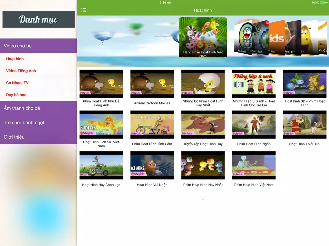 Video của bé, truyen co tich,tieng anh, hoat hinh iPad Screenshots