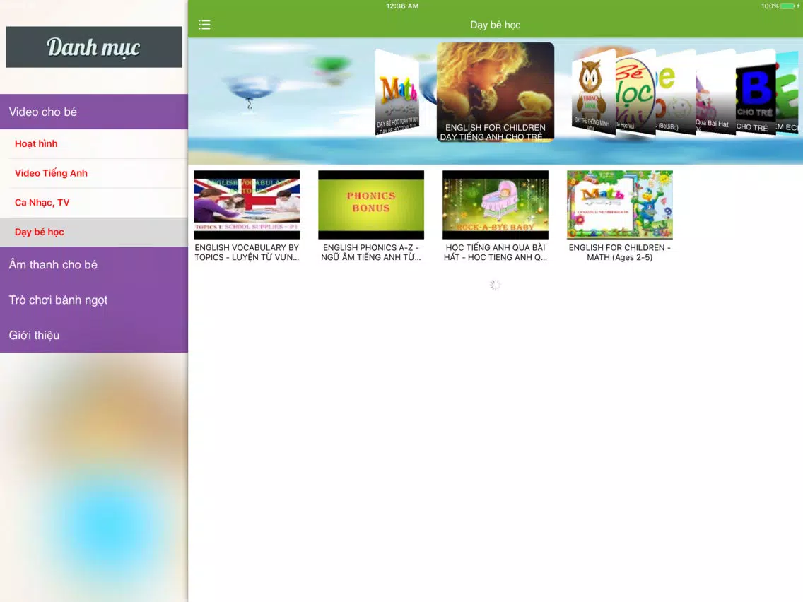 Video của bé, truyen co tich,tieng anh, hoat hinh iPad Screenshots