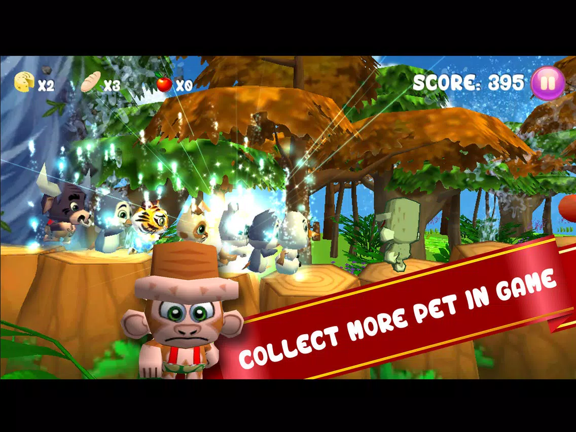 Baby Pet Run - Crazy jump in jungle free game for fun adventure iPad  Screenshots