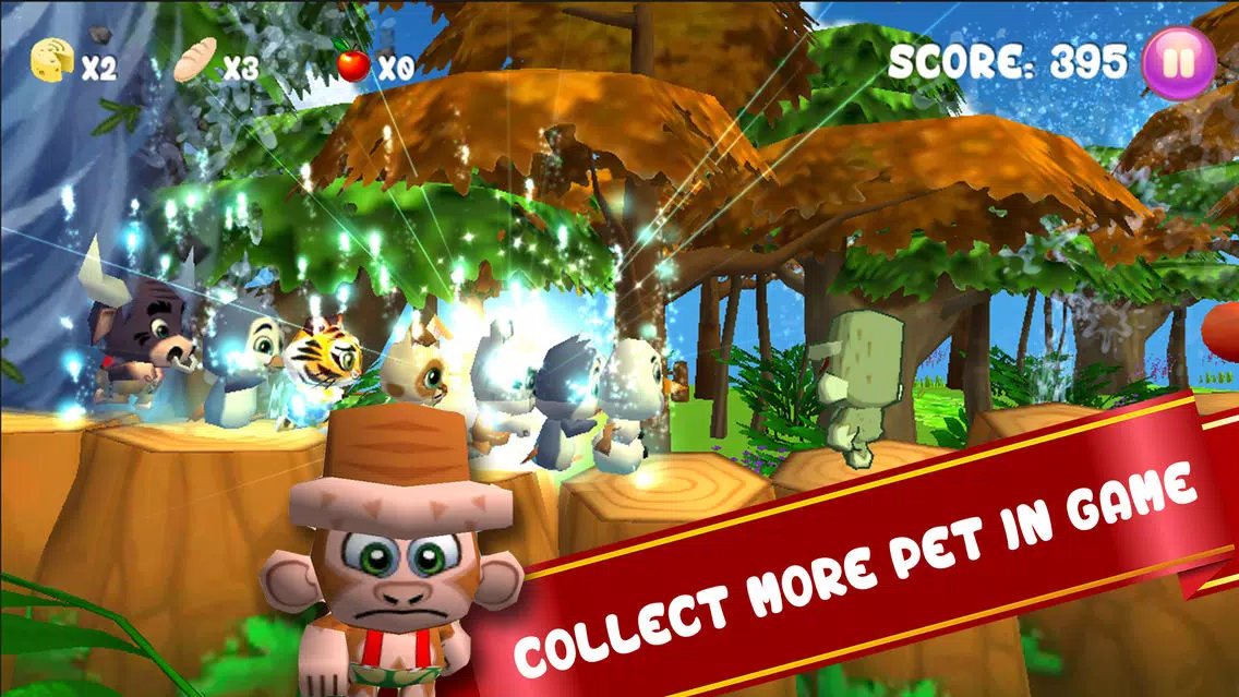 Baby Pet Run - Crazy jump in jungle free game for fun adventure Screenshots