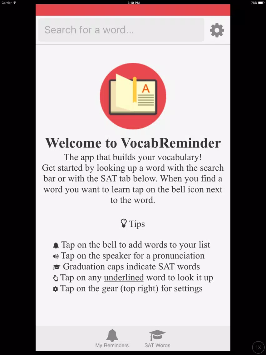 VocabReminder - English Dictionary with Reminders iPad Screenshots