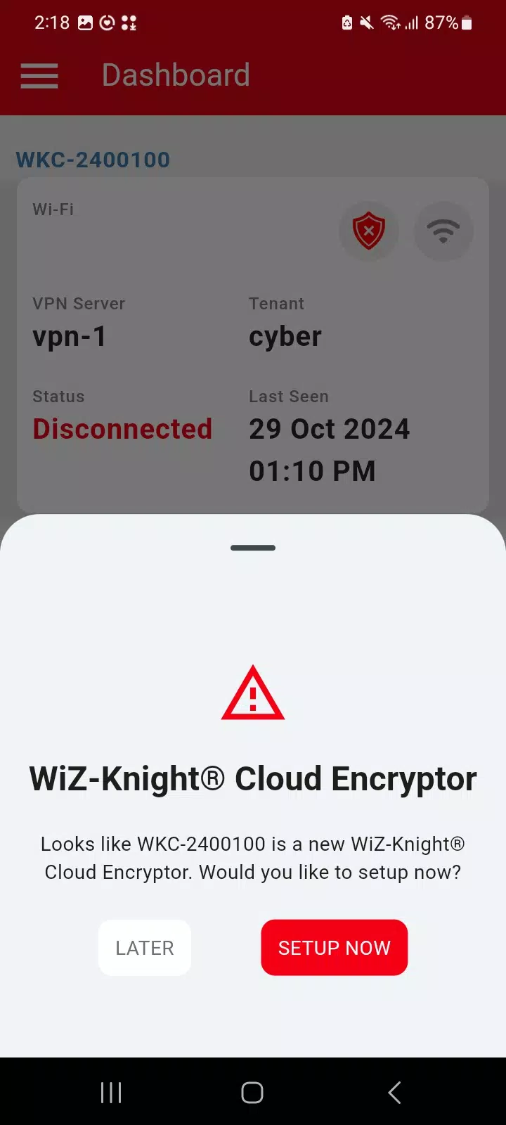 Zrzuty ekranu WiZ-Knight® Cloud Manager