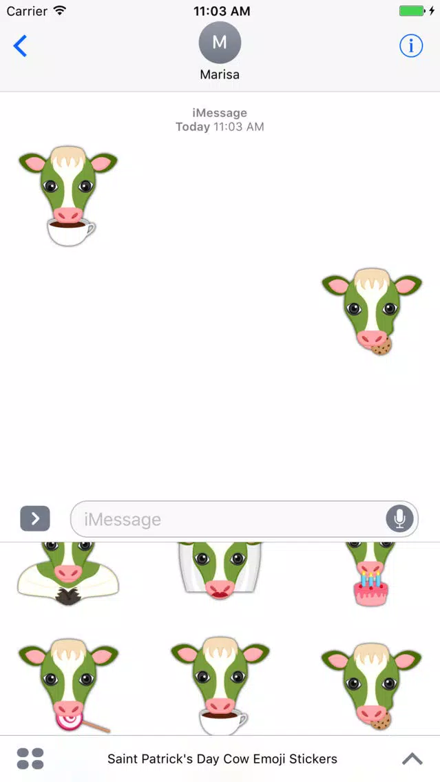 Saint Patrick's Day Cow Emoji Stickers Screenshots