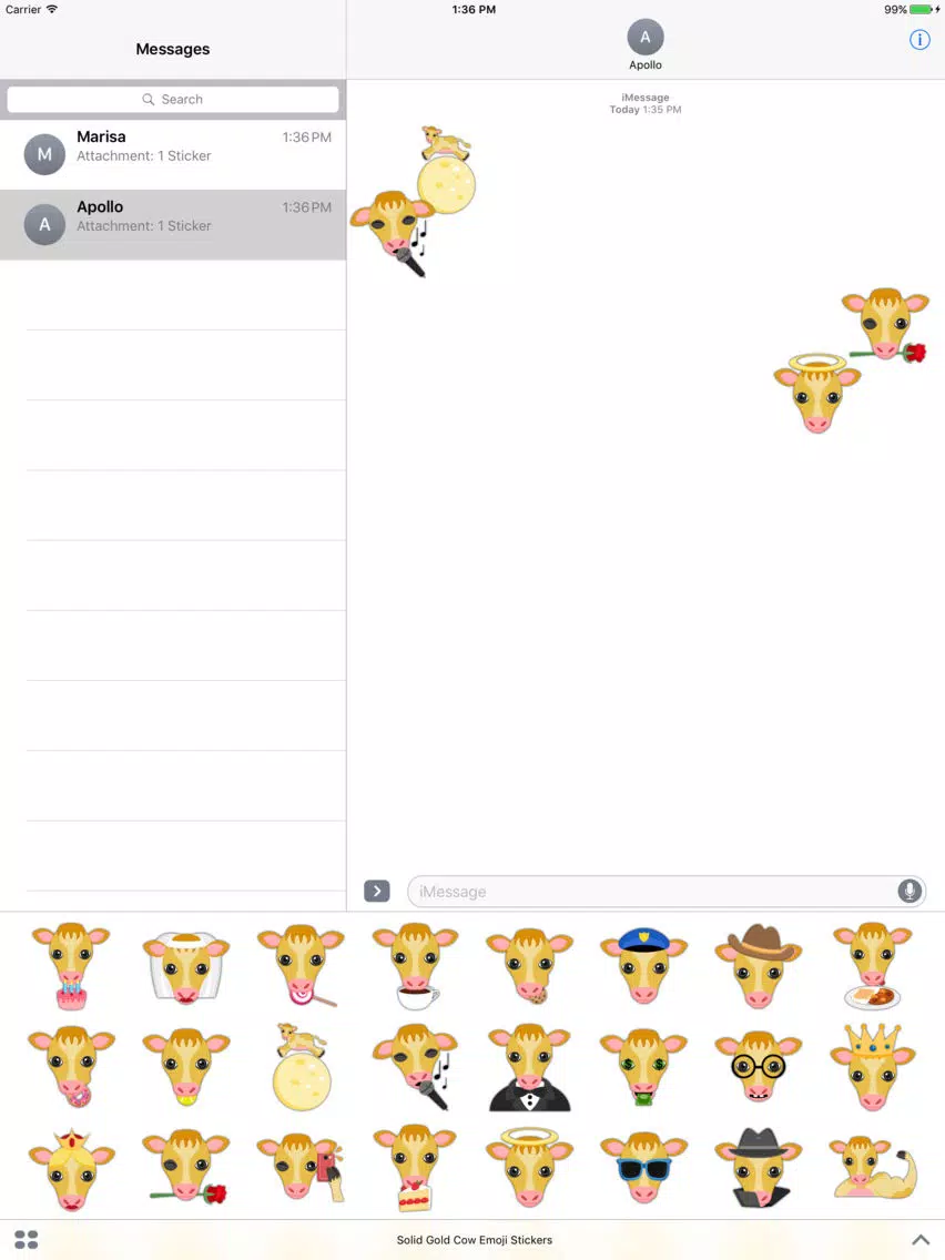 Solid Gold Cow Emoji Stickers iPad Screenshots