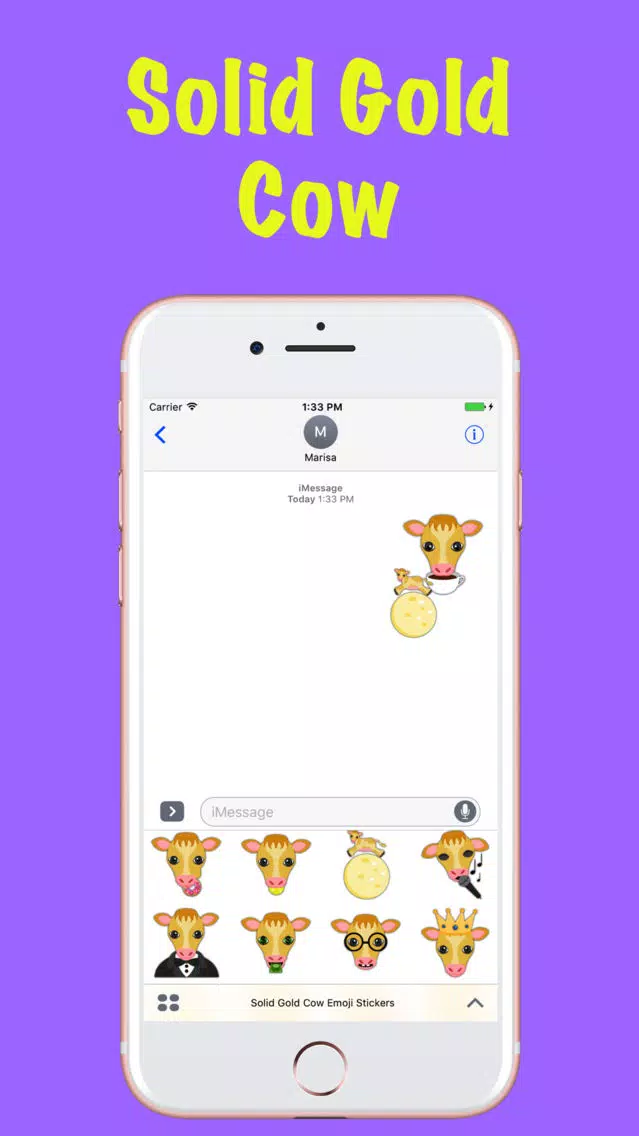 Solid Gold Cow Emoji Stickers Screenshots