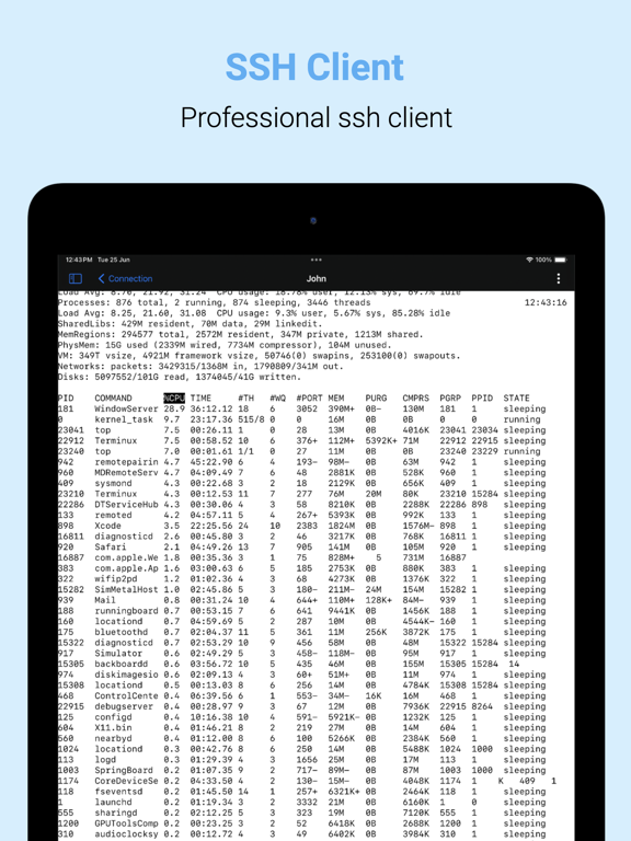 Terminux: SSH Client iPad Screenshots