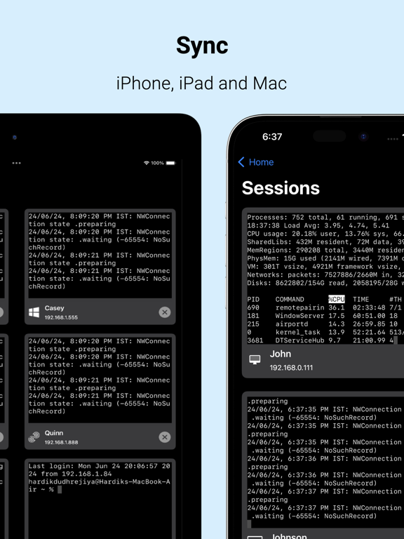 Terminux: SSH Client iPad Screenshots