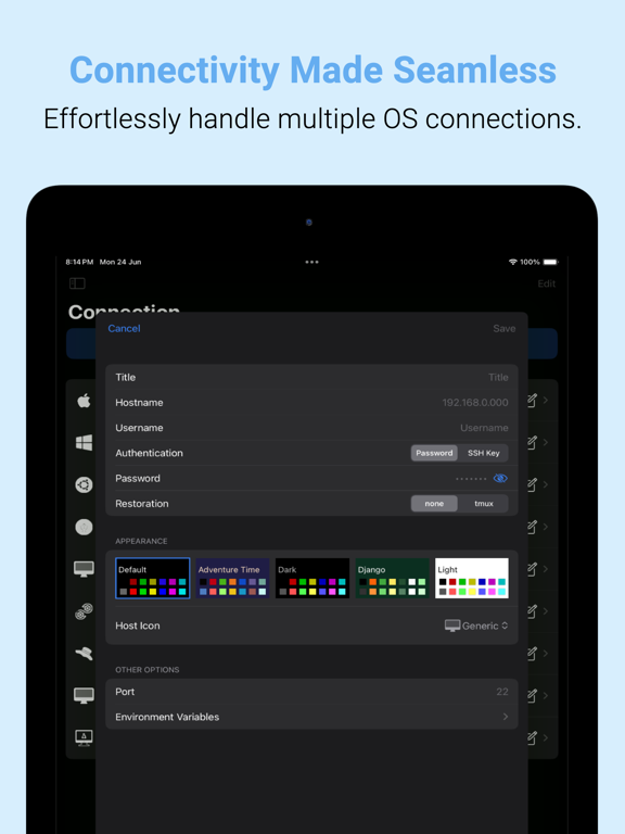 Terminux: SSH Client iPad Screenshots