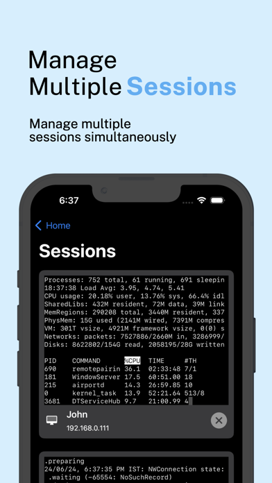 Terminux: SSH Client Screenshots