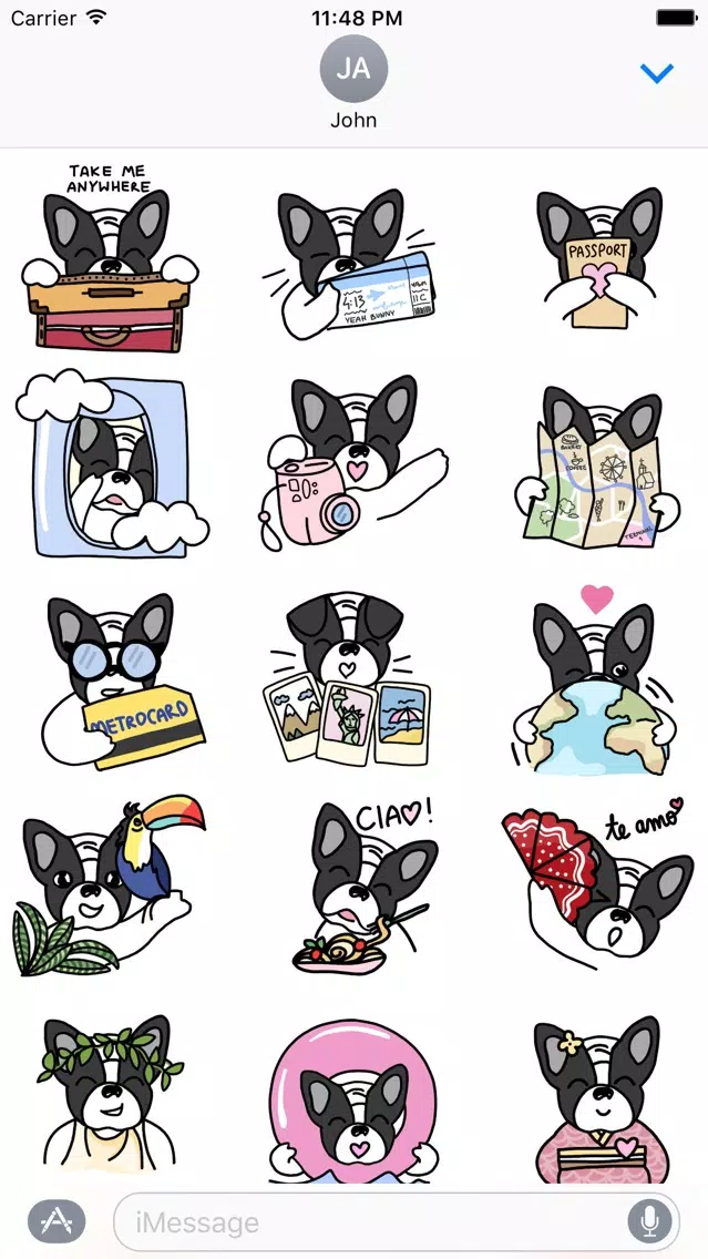 Frenchie Travel Stickers by Yeah Bunny应用截图