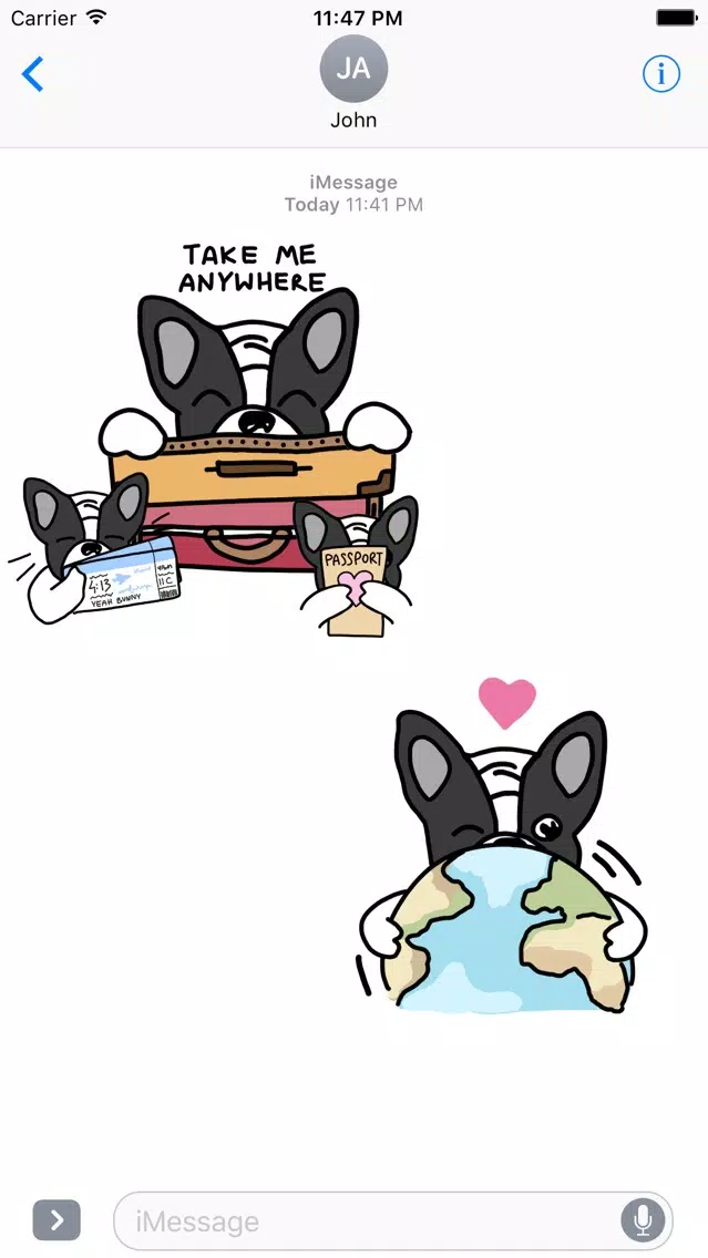 Frenchie Travel Stickers by Yeah Bunny应用截图