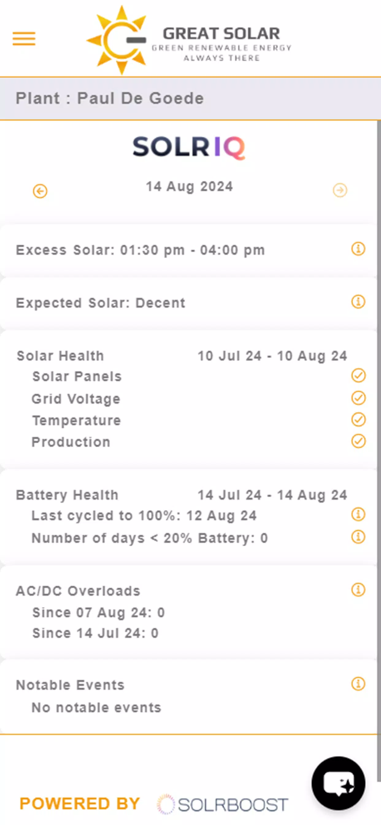 GREAT Solar Boost Screenshots