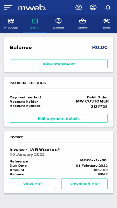 Mweb Screenshots